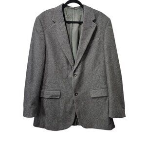 Oscar De La Renta Mens Gray Wool Cashmere Blend Suit Jacket Blazer